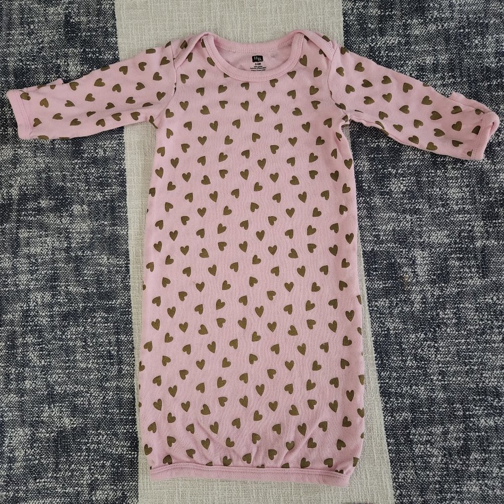 HB Heart Nightgown Pajamas (0 to 6 months)